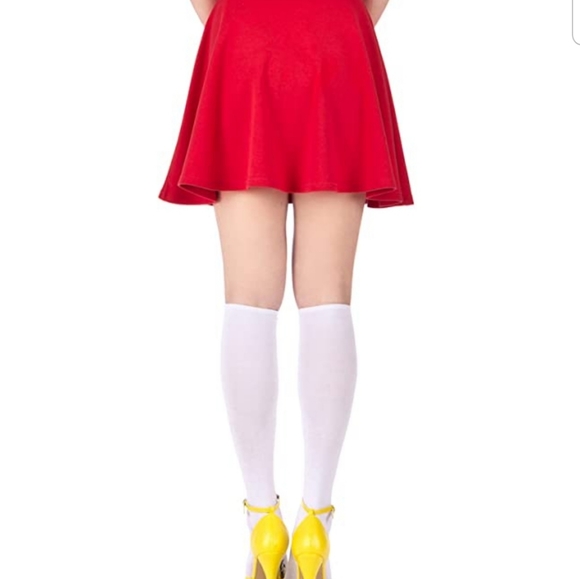 Red Flared Mini Skirt - Picture 2 of 2